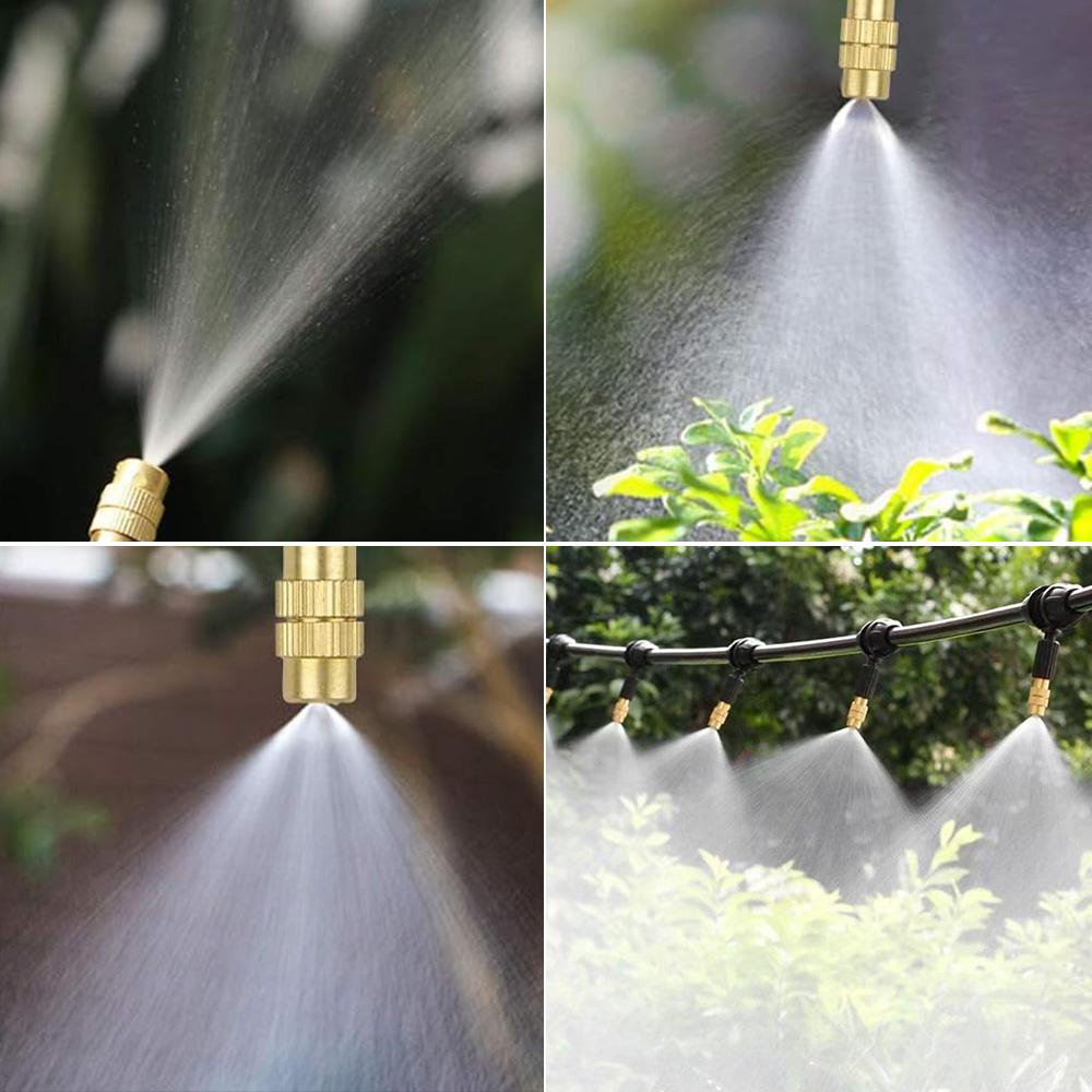 Outdoor Cooling Irrigation, Automatic Garden Watering System Kit, 5-20m Adjustable Spray & Sprinkler for Potted Plants