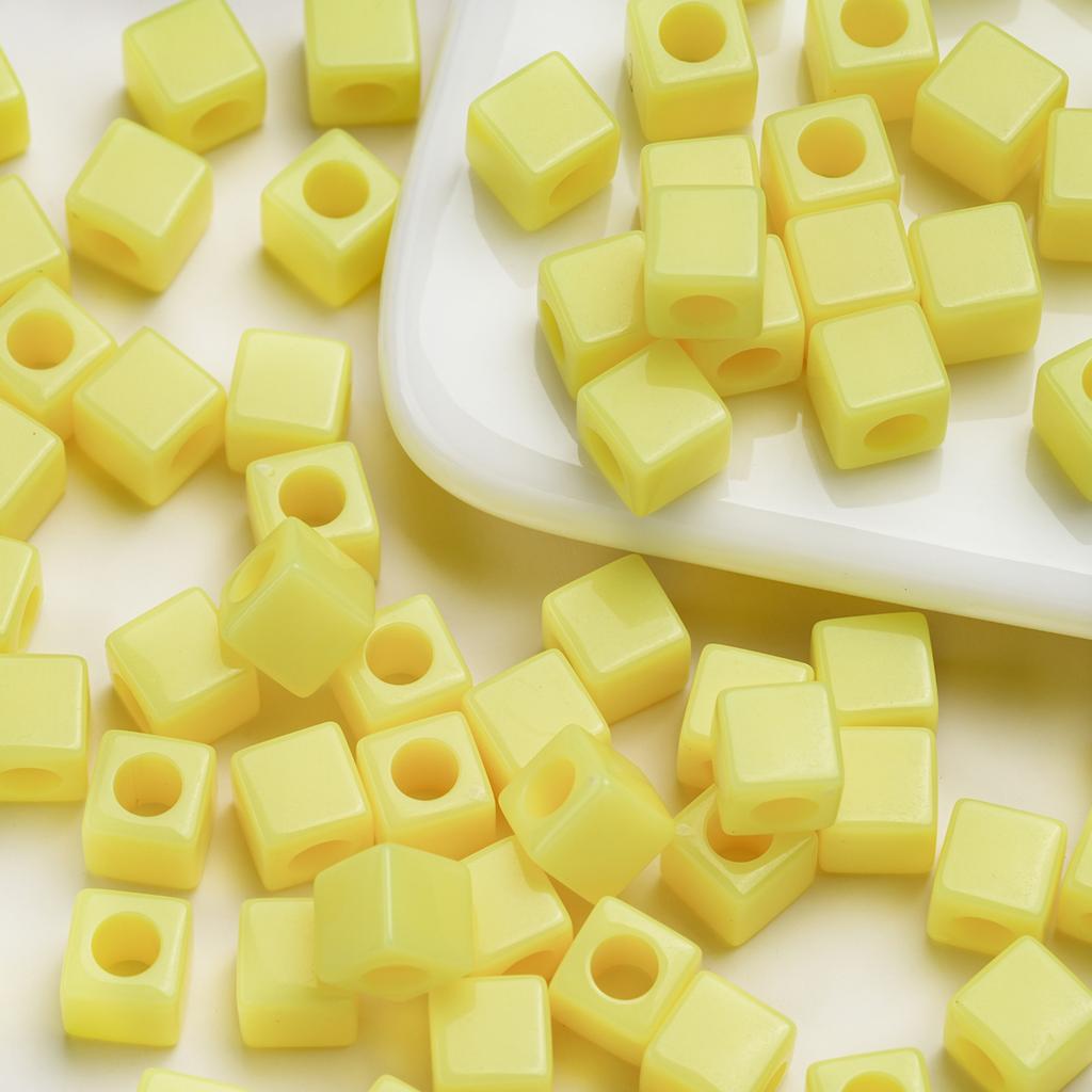 Acrylic 7mm Square Hole Beads Loose Beads Handmade DIY Jewelry Accessories