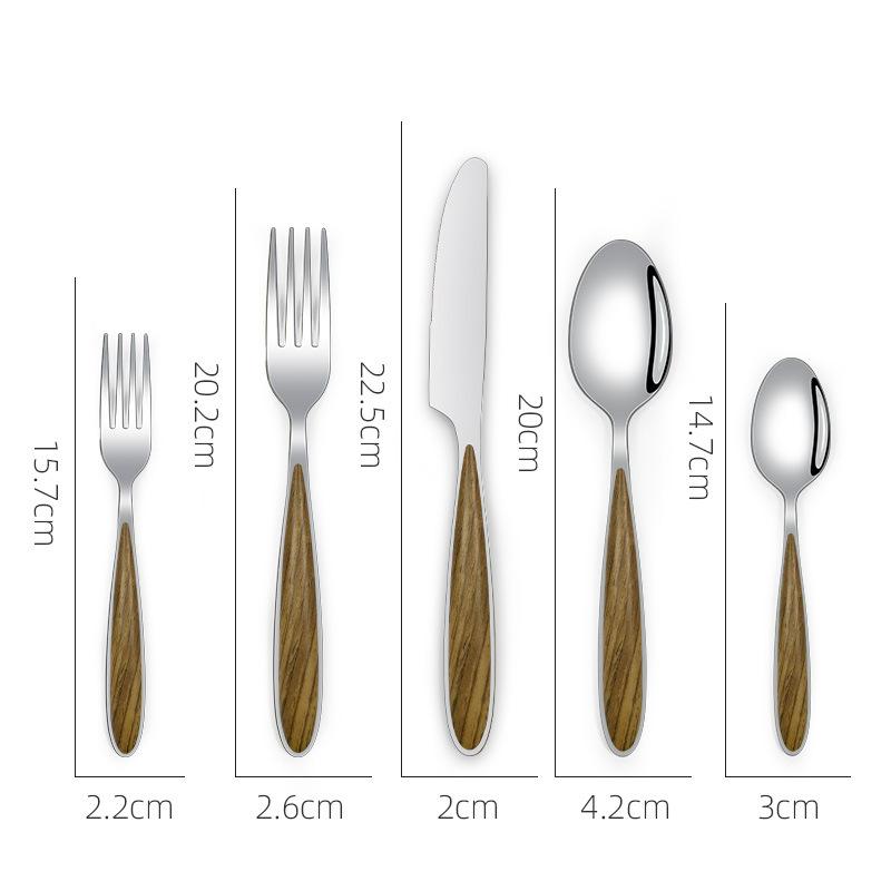 

Набор столовых приборов из 20/30 предметов из нержавеющей стали, пластика, зажимная ручка, столовые приборы в западном стиле, нож, вилка, чайная ложка, можно мыть в посудомоечной машине 4 set светло-коричневого