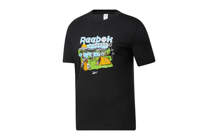Reebok T Shirts Unisex Black Crew Neck Moderate Straight Fit GS4183 S