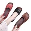 beef tendon sole single shoe flat 2025 new non-slip soft sole comfortable women's shoes shallow mouth mother shoes retro large size leather shoes