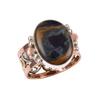 Natural Pietersite Gemstone 925 Solid Sterling Silver Two Tone Ring Size 8 Z1c57