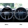 Bling Rhinestone Steering Wheel Cover With Crystal Diamond For Women, Sparkling Car Wheel Protector Universal Fit 14-15 Inches - White