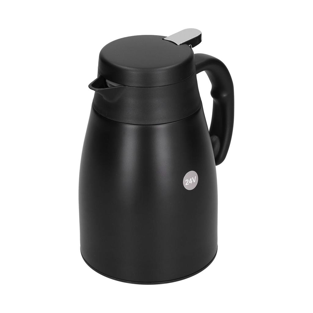 24V 1200ml Car Water Heater Pot with Base Portable Stainless Steel Electric Kettle Pot for Truck