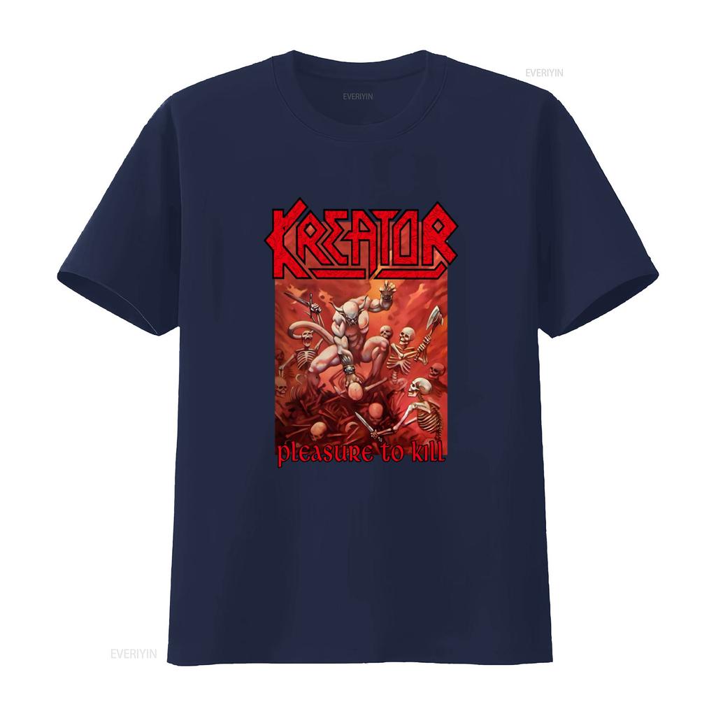 KREATOR Pleasure To Kill Print T Shirt for Men Heavy Metal Band Design Available In S Size Vintage Washed Versatile Casual