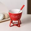 Fondue Pots Set Tealight Porcelain Melting Pots for Cheese Chocolate Butter Caramel Ceramic Butter Warmers Set with Fork