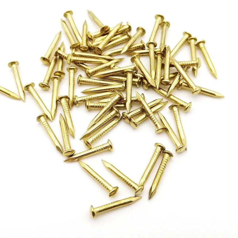 100 Pcs Pure Brass Brass Nails Rust-proof Round Head Round Head Pins Diameter 1.2 / 1.5 / 2 Mm Water-proof Brass Nail Track