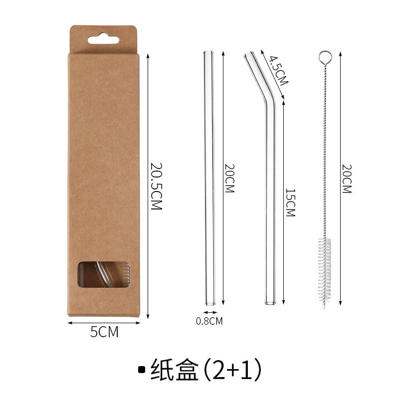 

Многоразовые стеклянные соломинки прямые изогнутые стеклянные соломинки для питья со щеткой для чистки не содержащие БФА экологичные стеклянные соломинки для напитков