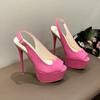 Women Sandals 2024 Summer Fish Mouth Sexy Super High Heels Open Toe Platform Sandals Gladiator Party Dress Red Wedding Shoes