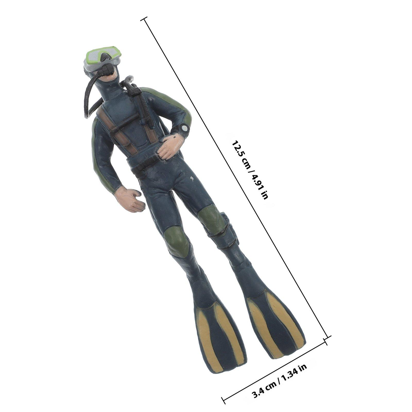 

Floating Scuba Diver Aquarium Ornament Creative Lifelike Design Safe for Fish Easy Install Maintenance Fun Fish Tank Decor
