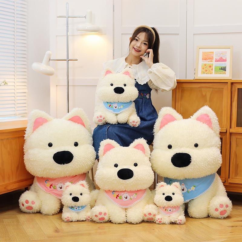 Highland Scarf West White Terrier Plush Toys Cartoon Animals Fill Doll Xmas Gift