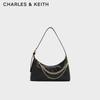 CHARLES&KEITH Pleated Zipper Shoulder Bag