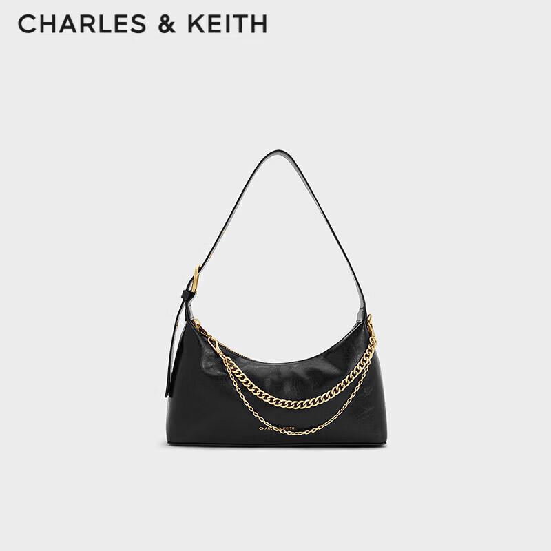 CHARLES&KEITH Pleated Zipper Shoulder Bag