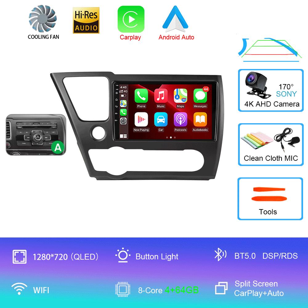 Car Radio Android 14 For Honda Civic 9 9th US Sender Coupe Multimedia Player Video Carplay DSP GPS No 2din DVD Head Unit