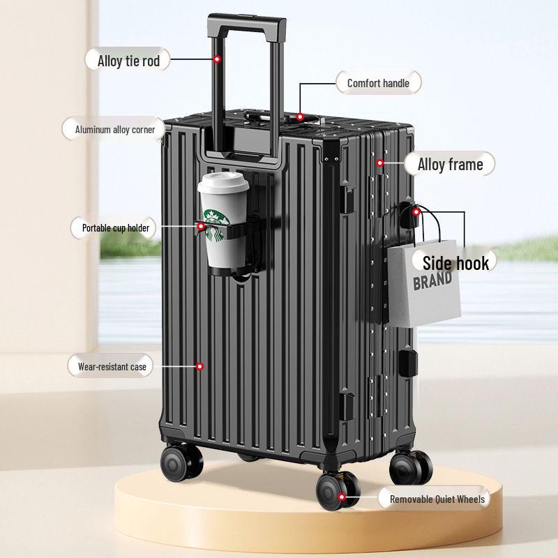 Women's Sturdy & Durable Aluminum Trolley Case With Universal Wheels & Combination Lock - 20” Carry-On