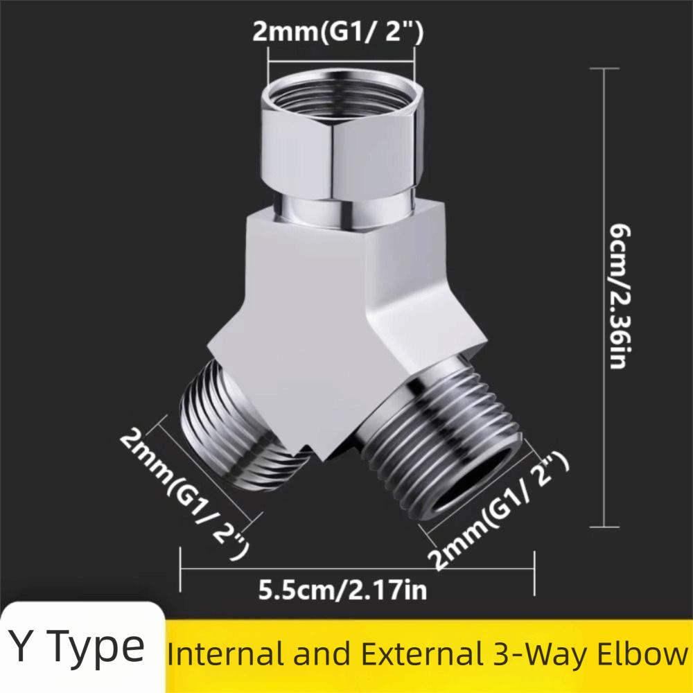 Female/Male Thread Water Pipe Adapter G1/2 Thread Three Way Connector  Bidet Sprayer