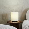 White Table Lamp With A Bouclé Shade, Scandinavian Style