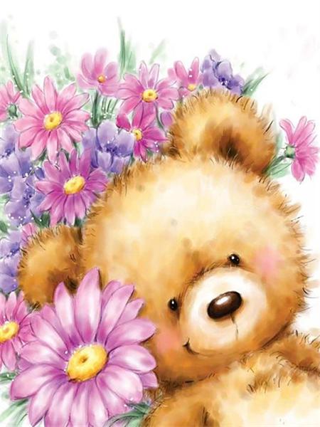 5D Diamond Painting New Arrivals Cartoon Bear Full Square/Round Embroidery Animal Flower Mosaic Home Decor Handmade Gift