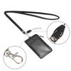 Wisdompro ID Card Holder, Vertical Neck Strap, Name Holder, Employee IDName TagCommuter Pass Case, Coin Purse, with Neck Strap, Black