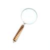 Elegant Brown Resin Handle Magnifying Glass With Steel Frame