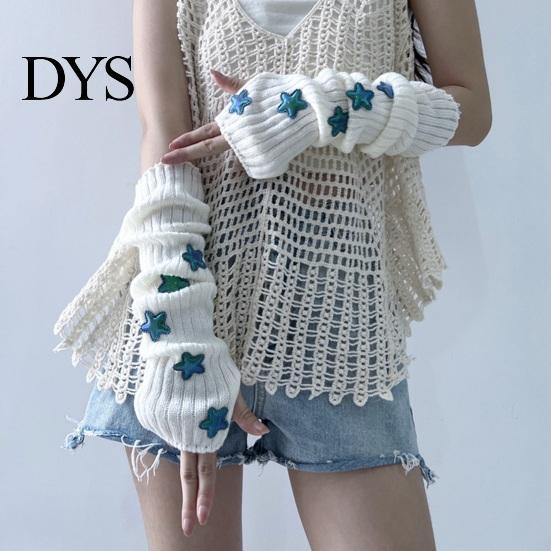 Lolita-Stil Armstulpen Sternenstrick-Stulpen, Fingerlose Handschuhe für Damen Mädchen, Gothic-gestreifte Häkel-Ärmel, Cosplay-Kostüm und Tägliche Kleidung