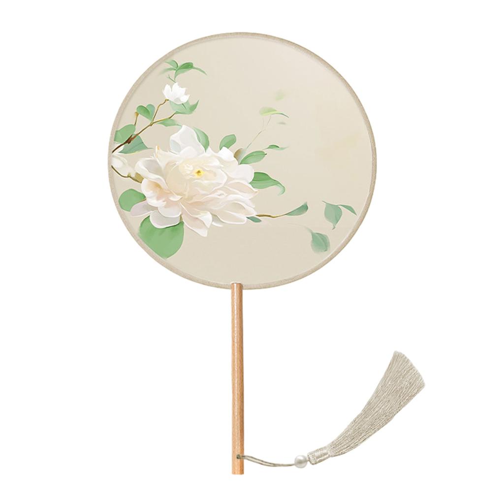 Fächer im chinesischen Stil, Tuschmalerei, antiker chinesischer Stil, chinesische Hochzeit mit Anhänger, Handfächer mit runden Quasten, Seidenfächer