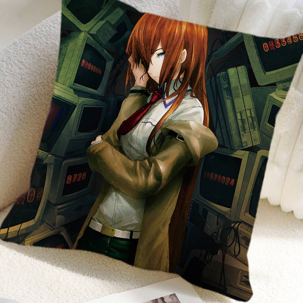 Anime Steins Gate Pillow Case Square Pillow Bedroom Sofa Leisure Comfort Cushion Car Home Decoration