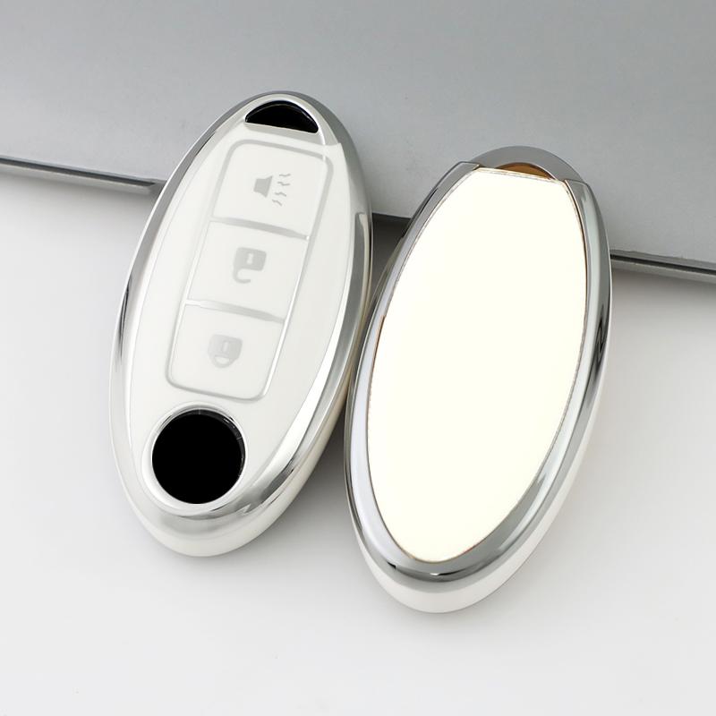 3/4/5 Buttons Silver Edge For Nissan Tiida Pathfinder Note Qashqai X-Trail T31 T32 Juke J10 J11 Kicks Car Key Cover Case Shell