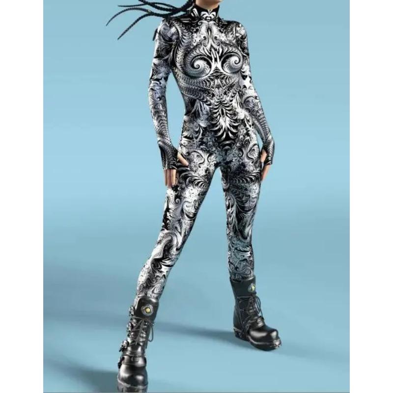 3D Printed Catsuit Women Sexy Fish Scale Jumpsuit Mermaid Cosplay Zentai  Suit Costume Halloween Party Shows Performance Bodysuit  buy at low prices  in the Joom online store