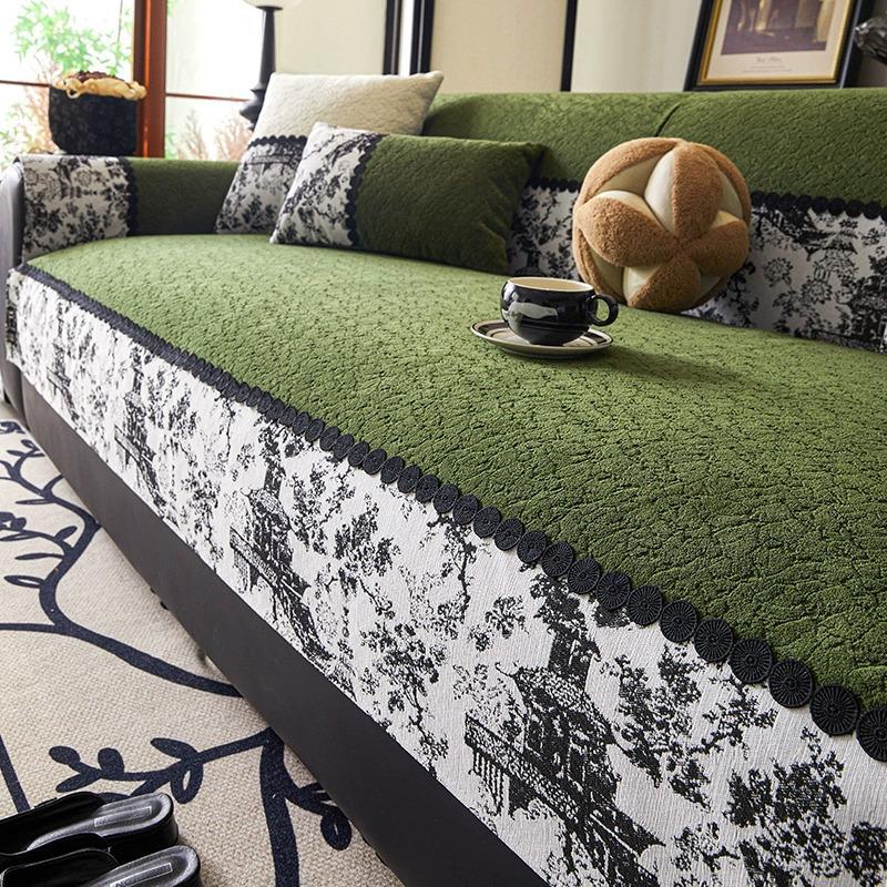 

New Chinese Sofa Cushion Universal In All Seasons New Non-Slip Seat Cushion Light Luxury High-End Sofa Cover Cover Cloth 70*70cm