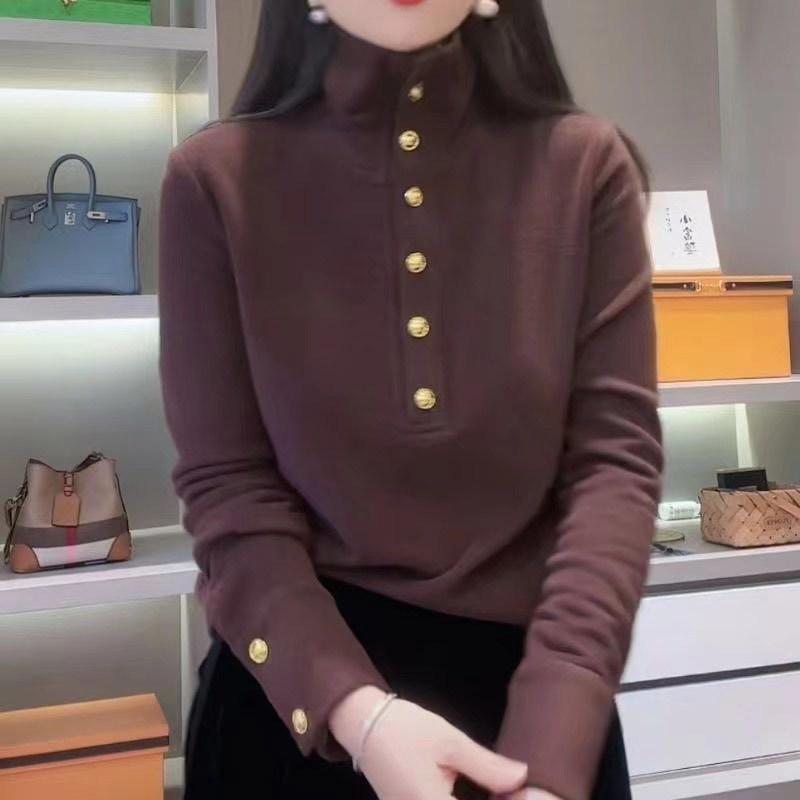 

2024 Двусторонний бархатный утолщенный новый воротник-стойка, верхняя толстовка, высокий воротник, низ, осень и зима, свободная и теплая XL коричневый