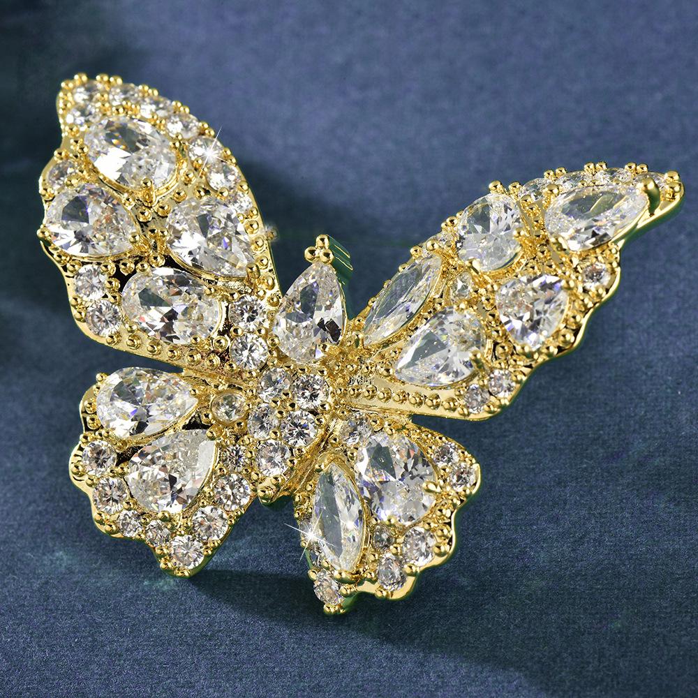 

Элегантная хрустальная брошь-бабочка для женщин - Аксессуар для костюма высокого класса, украшение для пальто и стильная булавка для воротника