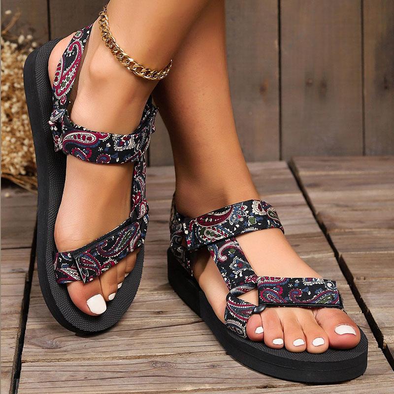 Mode 2024 Sommer Flache Damen Schuhe Strandsandalen Outdoor All-Match Lässige Hausschuhe Große Größe Dicksohlige Damen Sandalen