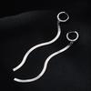 Simple Blade Chain Ear Cuff Earrings Long Minimalist Dangle Earrings Versatile Statement Ear Jewelry