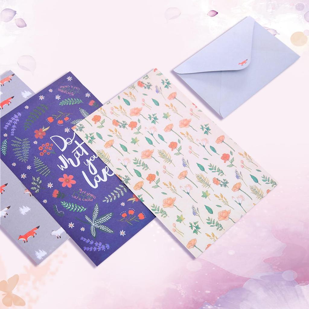 90PCS Stationary Paper and Envelopes Set, Writing Paper Stationery Set,10 Different Style Cute Writing Stationery Paper Letter Set(60 Stationery
