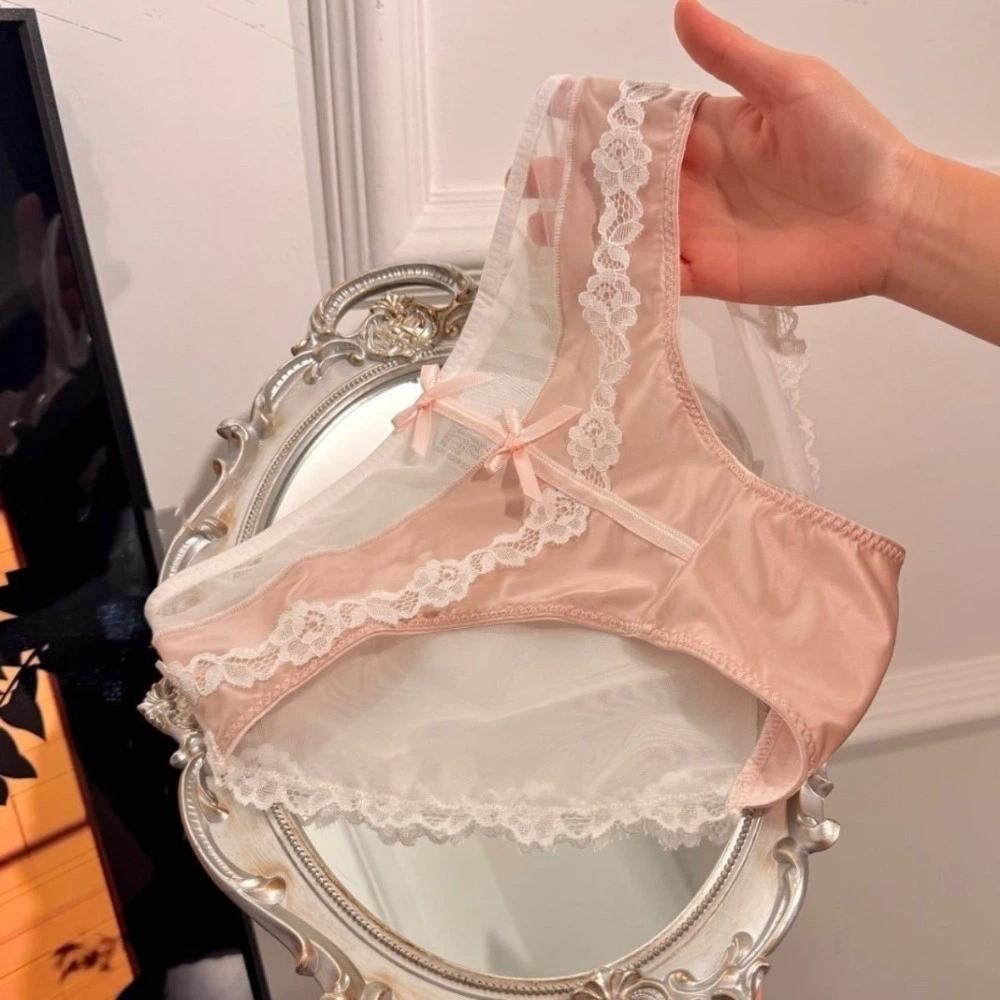 Bow Lace Flower Panties Transparent Mesh Lace Briefs Lingerie Underwear for Women  Comfortable