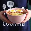 Nordic Colored Wheat Straw Bowls Circular Shatter Resistant Plastic Tableware Bowls For Household Use