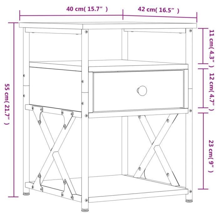 VidaXL Bedside Tables 2 Pcs Black 40x42x55 Cm Engineered Wood 826074