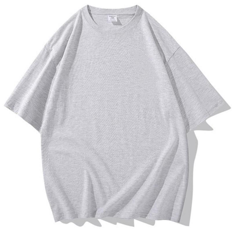 

300 г Тяжелая Свежий Мятно-зеленый Однотонный Круглый вырез Короткий рукав Свободная футболка Унисекс XL (recommended 160-180 catties)