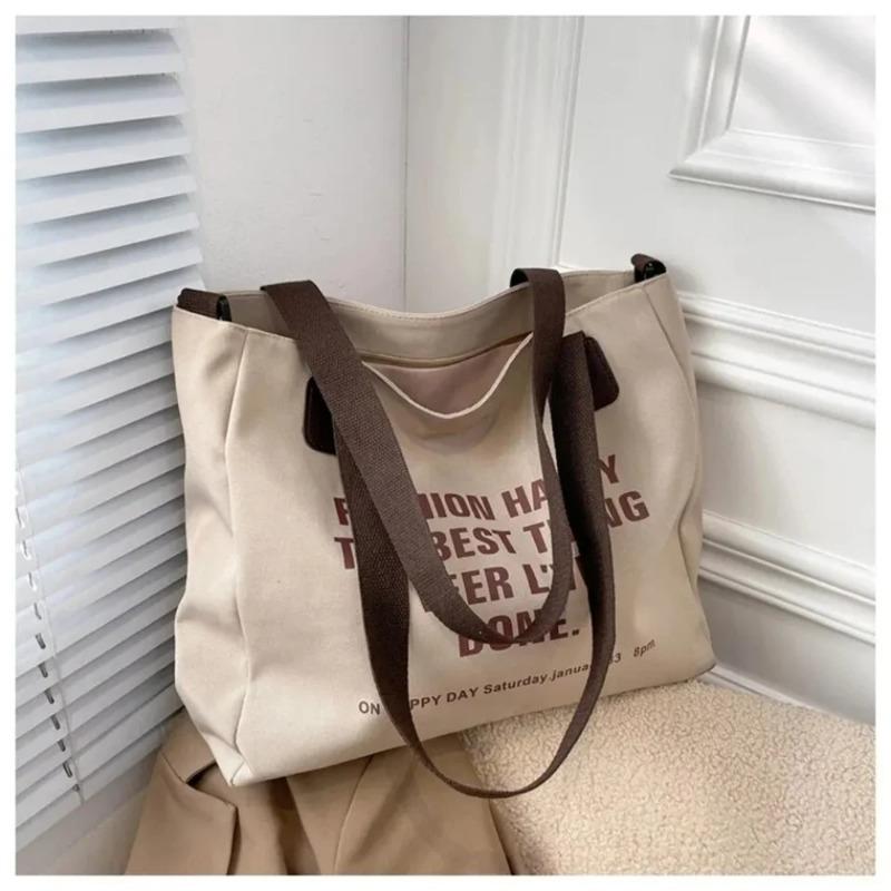 Multifunctional Chest Bag Fashion Trend Large Capacity Canvas Shopping Tote Bag Single Shoulder Bag Class Artistic Handbag 1Pc