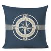 Blue Stripe Compass Boat Cushion Cover Nautical Style Decorative Cushions for Sofa Linen Pillow Case Home Decor Pillow Cover