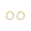 1 Pair Hoop Earrings Baroque Faux Pearls Decor Korean Style Design Earrings Jewelry Gift Fashion Accessories