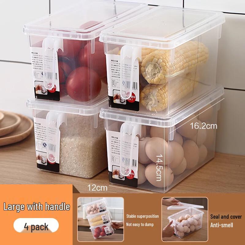 Transparent Drawer Refrigerator Organizer 4-Pack