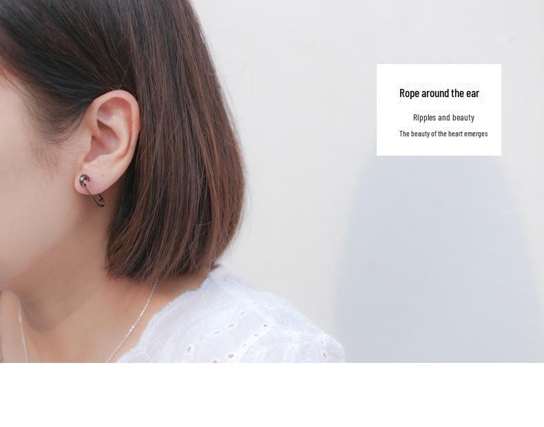 "925 Sterling Silver Unisex Pin Earrings - Korean Fashion"