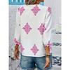 Women's Shirt Summer Fashion Printed Seven Sleeve V-Neck Top