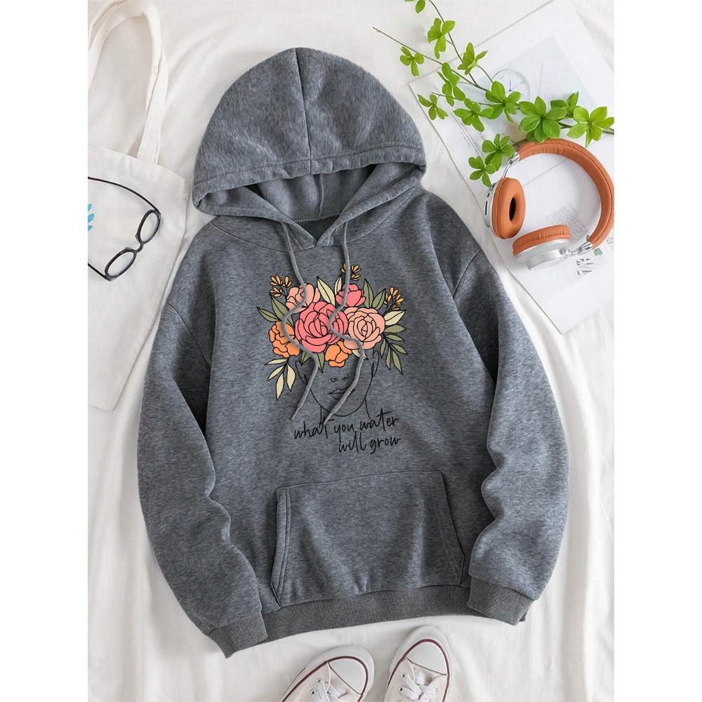 What You Water Will Grow Men Women Hoody Hip Hop Fleece Hoodies Casual Pullover Clothing Autumn Fleece Pocket Couple Hooded
