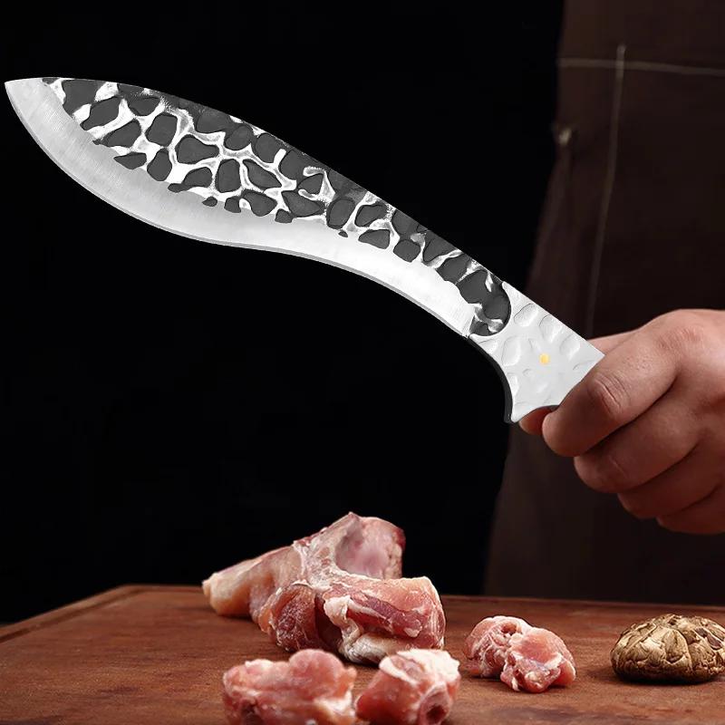Stainless Steel Handle Kitchen Knives Chop Bone Cleaver Meat Vegetable Boning Butcher Knife Hand Forgedf Blade Chef Heavy Knife