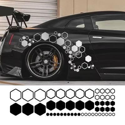 Car Honeycomb Hexagon Vinyl Decals – Waterproof Polygonal Stickers for Auto Body Side DIY Styling Auto Decoration Accessories