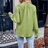 Women's Casual Fashion Leaf Collar Long Sleeve Loose Temperament Top