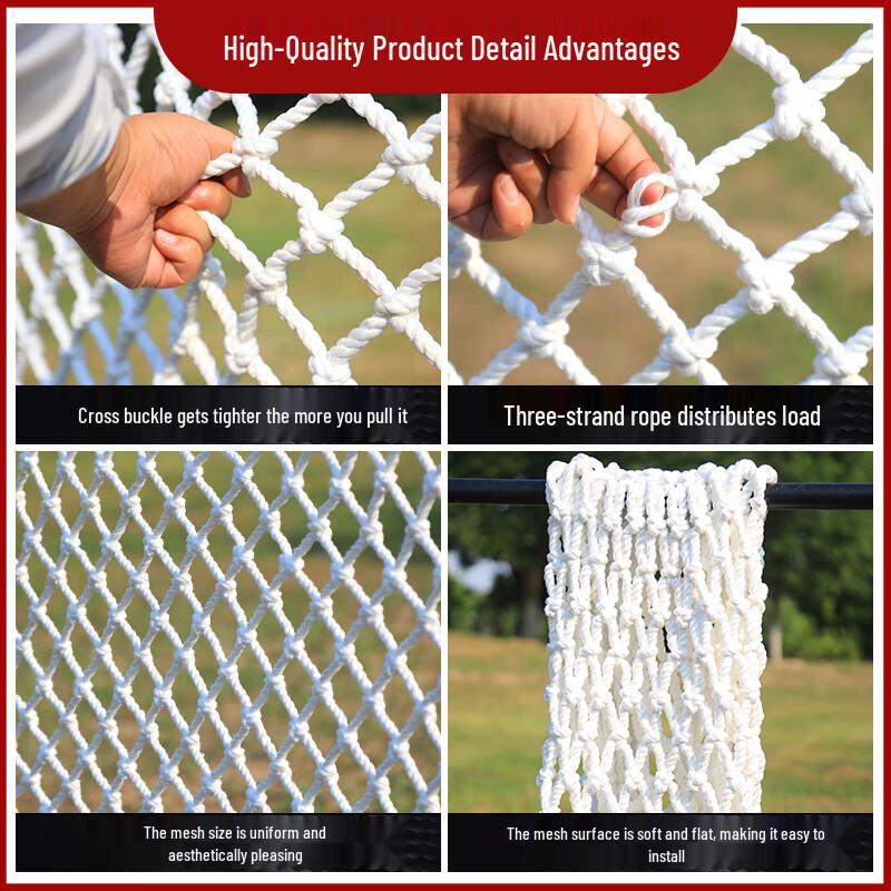 OUPUWEI White Nylon Safety Net (8mm Rope, 10cm Mesh)